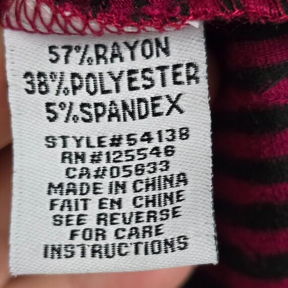 Habitat Women Top Size Medium Pink Black Striped Cowl Neck Long Sleeve Stretch‎ - Picture 5 of 11